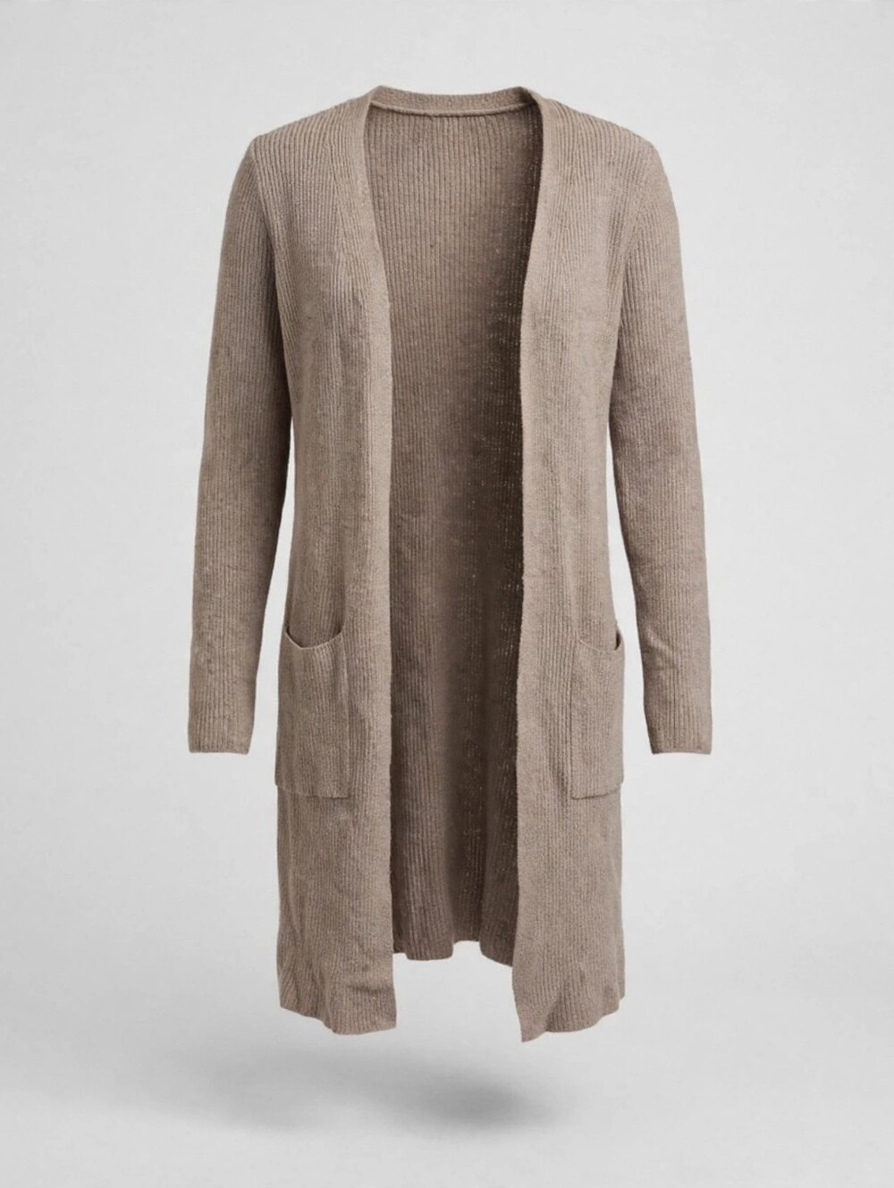 Cyrus Ribbed Knit Sweater in Taupe
